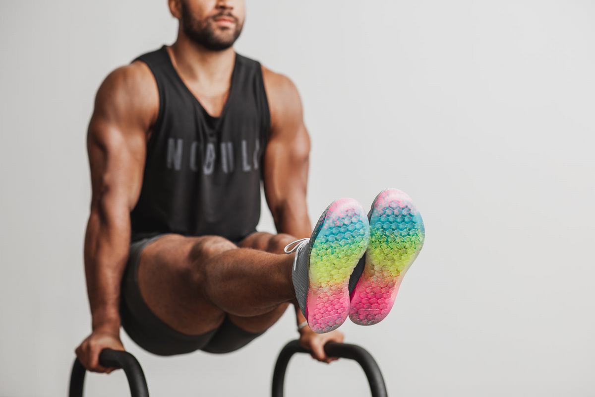 Nobull Superfabric Arctic Neon Men's Trainers Grey Multicolor | Australia (TS0934)
